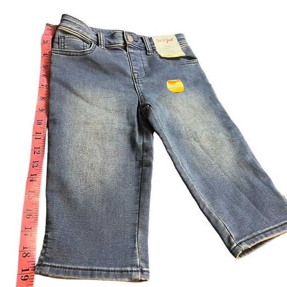 Girls Cat & Jack Adjustable Waist Dark Wash Skinny Blue Jeans Girls Size S 6/6X - Picture 4 of 12
